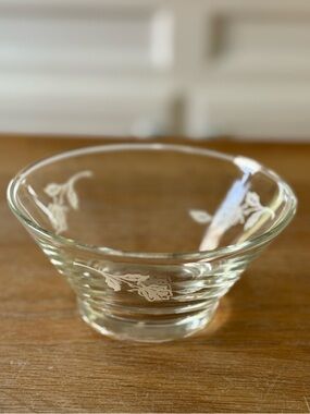 🌹 Vintage Princess House Heritage Crystal Condiment Bowl | Painted Rose | HTF